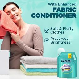 Genteel Matic Liquid Detergent Refill Pouch for Front load Washing - 2kg | No Soda Formula | with Added Fabric Conditioner image 4
