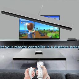 Wii Sensor Bar Replacement, Infrared Ray Motion Sensor Bar for Nintendo Wii/ Wii U Console -Black & Silver image 4