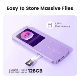 32GB MP3 Player with Bluetooth 5.3, AGPTEK A09X 2.4" Screen Portable Music Player with Speaker Lossless Sound with FM Radio, Voice Recorder, Supports up to 128GB, Purple image 4