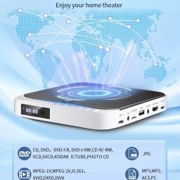 HDMI DVD Players for TV, DESOBRY 1080P HD Mini Small DVD Player with All Region Free, Compact DVD Player for Smart TV, Support AV Output, USB/TF Card Input, Remote Control,PAL/NTSC image 3