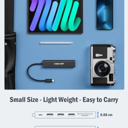 Lemorele USB C Hub 7-in-1 Type-C Hub with 4K HDMI, 1xUSB 3.0, 2xUSB 2.0 &TypeC 3.0, PD100W Port, SD/TF, Docking Station for Android Phones, iPad, Perfectly Compatible with MacBook Thunderbolt 3/4 Port image 5