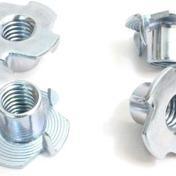 ONESTEP 10mm T Nut 4 Prong Tee Blind Nuts Threaded Insert Clean Threads No Rust Carbon Zinc Plated for Wood Rock Climbing Wall Holds Plywood Furniture Particle Board CNC Router 40 Pack image 2