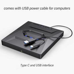 CARE CASE External DVD Drive USB 3.0 Type C High Speed 5Gbps with Storage Card Slot, Plug and Play for Laptop Desktop AIO image 2