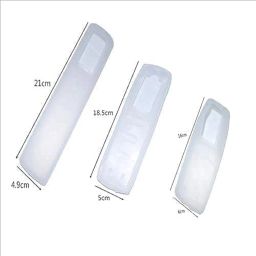3 Pcs Transparent Stretchable Silicone Remote Covers | Universal Dustproof & Waterproof Protector for TV, AC, Set-Top Box Remotes | Flexible & Durable Remote Control image 1