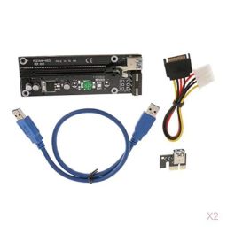 MERISHOPP 2Pcs Pci-E Express 1X To16X Extender Riser Card Adapter Sata Power Cable|Computers/Tablets & Networking | Computer Components & Parts | Interface/Add-On Cards | Other Interface/Add-On Cards image 1