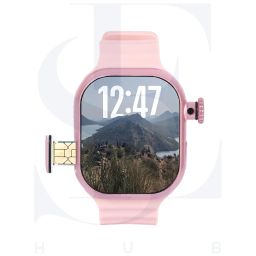 SE HUB HW Watch X Call – The Ultimate Smartwatch with Smartphone Features |AMOLED Curved Display | 4GB RAM + 64GB Storage |180° Dual Camera | SIM, WiFi | Play Store | Bluetooth & Charging(Pink) image 4