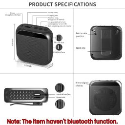 ZORBES® Voice Amplifier for Teachers - Microphone Headset Set 2200 mAh, with Headset Microphone Support TF Card/U Flash Disk, Portable Voice Amplifier for Teachers, Tour Guide, Coach, Speaker (Black) image 1
