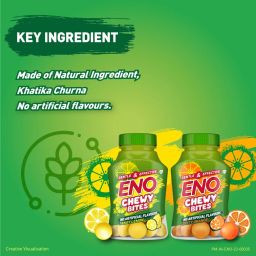 ENO CHEWY BITES: Tasty Chewable Antacid for Gentle & Effective relief from acidity - Antime, Anywhere!! - LEMON FLAVOUR - Pack of 30 Tabs image 4