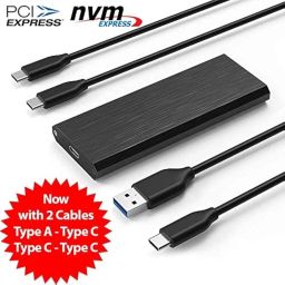 m.2 PCIe NVMe SSD Enclosure Case USB 3.1 Gen 2 (Upto 10GBPS) Type-C Output with Heat Sink Tray and Cooling Gel Pad for 2280 2260 2242 2230 m.2 SSD image 1