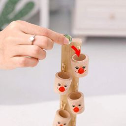Webbee Craft Beautiful Wooden Marble Slider Tree Ball Run Track with 6 Tilting Buckets Toy Family Fun Game (Marble Slider) image 3