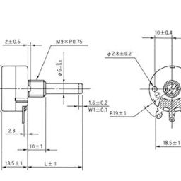10k Ohm B103 RV24YN20S Potentiometer with Dial plate & A-03 knob image 3
