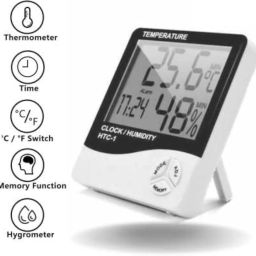 MCP Healthcare Room Thermometer Digital With Clock Features Thermometer Thermometer Indoor & Outdoor Thermometer LCD Electronic Temperature Humidity Meter Hygrometer Weather Sensor Thermometer image 1