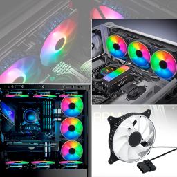 RiaTech 3 Pack RGB LED Series 120mm Case Fan For Pc, 1000 RPM, PWM connector Unique Ultra Quiet Long Life Gaming Cpu Cooler Fan - 4pin Molex connector image 4