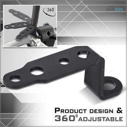 Carzex Universal LED Fog Light Mounting Bracket (Set of 2) – Rugged Stainless Steel Build, Matte Black Finish, Adjustable Clamp, Rust-Resistant, Universal Fit for Bikes and Scooters image 3