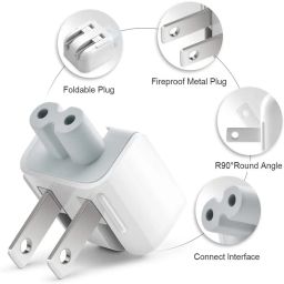 Tobo Mac AC Wall Adapter Plug Duckhead US Wall Charger AC Cord US Standard Duck Head Compatible with MacBook Mac i-Book/i-Phone/i-Pod AC Power Adapter Brick. image 2