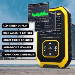 Geiger Counter Nuclear Radiation Detector - Radiation Dosimeter with LCD Display, Portable Handheld Beta Gamma X-ray Rechargeable Radiation Monitor Meter Type-C Charge Interface, 3 Alarm Modes etc. image 2