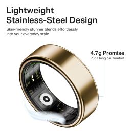 boAt New Launch SmartRing Active Plus, Auto Heart Rate, Sleep, SpO2, Stress & Skin Temperature Monitor, Stainless-Steel Build, Lightweight, 30-Days Battery, Magnetic Charging Case(7, Rose Gold) image 5
