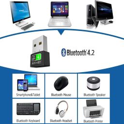 Bluetooth and WiFi Adapter for PC/Laptop/Desktop, WiFi Bluetooth Dongle 2 in 1 (Upto 300 Mbps) image 2