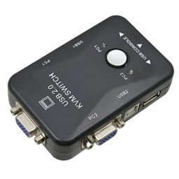 2 Port KVM Switch USB 2.0 KVM Switch Box to Control up to 2 Computers 2 in 1 Out Switch USB Keyboard Mouse Sharing Device for Computer, PC, Laptop, Desktop, Monitor, image 2