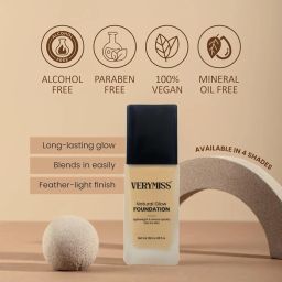 VERYMISS Daily Glow Liquid Foundation 30Ml I 02 Light Beige I Smooth Application I Full Coverage Blendable I Normal To Oily Skin I Vegan I Best Foundation For Women,Natural,1 Count image 5