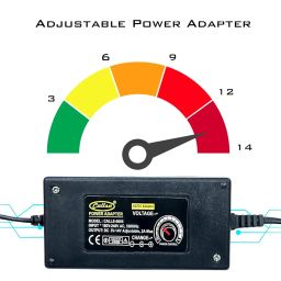 28W 3V-14V Adjustable Power Adapter, Power Supply with LED Voltage Display and Variable DC 3V 6V 9V 12V 14V, It Suitable for Household Electronics - 2Amp Max image 2