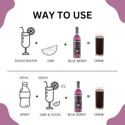 Fruitaco Blueberry Syrup: Perfect Mixer For Enhancing Mocktails & Cocktails, Drinks, And Mojitos At Parties, Conveniently Packaged In A 750Ml Bottle For All Your Mixing Needs image 3