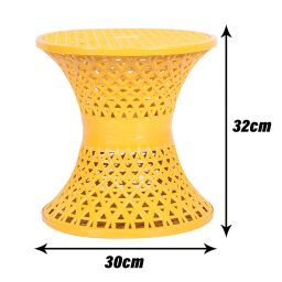 Kuber Industries Seating Stool | Plastic Mesh Damroo Stool | Both Sided Stool for Guestroom | Damroo Style Stool | Stool for Graden | Stool for Balcony | Pack of 2 | Multi image 2