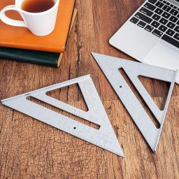 Inrali Speed Square Layout Tool,Double Side Scale Aluminium Alloy Metric Inch Triangle Measurement in 90 Degree Triangle Ruler Carpenter Tool image 5