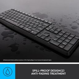 Logitech MK235 Wireless Keyboard and Mouse Set for Windows, 2.4 GHz Wireless Unifying USB Receiver, 15 FN Keys, Long Battery Life, Compatible with PC, Laptop - Black image 2