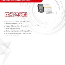 HIKVISION 2Mp [Color Vu | Built-in Audio Mic] Outdoor Wired Color Camera for Dvr, Ip67 Rating 24/7 Color Imaging [Ds-2Ce10Df3T-Fs], Usewell Bnc/Dc, White - 1080P image 4
