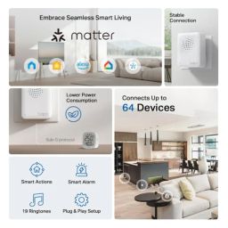 Tapo Tp-Link H100 Iot Smart Hub with Chime, Smart Alarm and Doorbell, Smart Actions with Sensors, Switches & Buttons, Connect with Up to 64 Smart Devices, Alexa, Google Assistant Compatible image 1