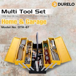 DKT-87, Multi Tool Set With Tool Kit Box for Professionals & DIY use in Home, Workshop & Garage (Yellow & Black, 87 Pieces) image 1