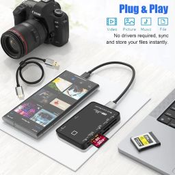 Scalebee 7-in-1 High Speed USB 3.0 Card Reader Memory Adapter for Micro SD CF TF XD M2 MS, Plug and Play image 2