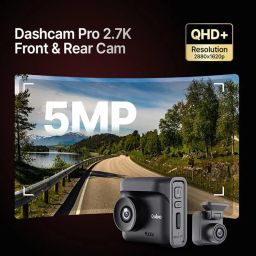 Qubo (New Launch) Car Dash Cam Pro 2.7K by Hero Group, HDR Dual Channel, Made in India, 2.7K 5MP Front QHD+ 2MP Rear FHD, 140° View, 2" LCD Display, GPS Log, Supports Up to 1 TB SD Card image 1