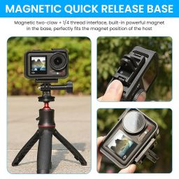 ZORBES®Compatible with D JI Action 5Pro/4/3, Tripod Mount Adapter for Action Cameras, Strong Magnetic Quick Release Action Cameras Mount Adapter image 5