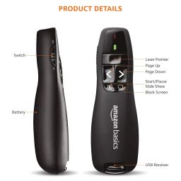 Amazon Basics Wireless Laser Controller for Presentation, with USB Receiver and Battery Indicator (Battery Not Included) image 3