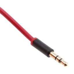 Replacement Audio Cable with Talk/Mic Remote for Beats by Dr. Dre, Studio, Studio 2, Solo, Solo 2, Mixr, Pro - Compatible with iPhone 4/4S/5/5S/6/6S/6S Plus Red image 1