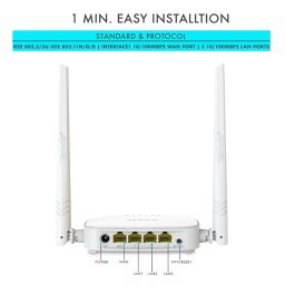 Tenda N301 Wireless-N300 Easy Setup Router (White, Not a Modem) - RJ45 (single_band, 100 megabits_per_second) image 1