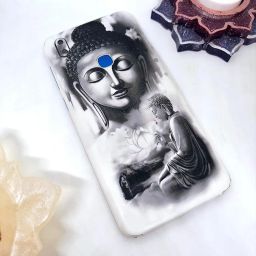 AtOdds Mobile Skin Sticker Wrap | Compatible for REDMI A3X | Scratchproof Matte Finish | Full Coverage for All Sides & Camera Protection (Buddha) image 1