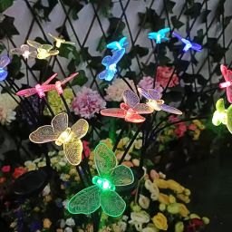GIGAWATTS GW-910 8 LED Solar Butterfly String Light with 2V Panel 600mAh Battery BIS Approved IP65 Waterproof Fairy Lamp for Wedding Lawn Garden Yard Patio Decoration (1Pc, Multicolor) image 5