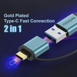 iVOOMi Wave 100 Aluminium Type-C/USB to Rj45 Ethernet Adapter, 10/100 MBPS Network LAN Speed I for Laptop, Desktop, Gaming Console, Chromebook and Macbook, Plug & Play Fully Metal Body 1 Year Warranty image 2