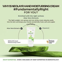 Neolayr Hand Moisturising Cream - Deep hydration formula for dry & rough hands - With Aloe Vera & Vitamin E - Softening & Rejuvinating - Non sticky & light weight - All Skin Type - Men & Women,50 gm image 3