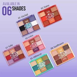 Glam21 Floral Hues 9 In 1 Eyeshadow Palette | Highly Pigmented | Easy To Carry | Super-Blendable | Mix of Matte and Shimmers Smudge-Proof (7.2 gm) | 01- Orchid image 5