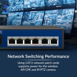 CP Plus 4EP + 2E Port 10/100Mbps AI PoE Switch | Easy and smart managed | Plug and Play | PoE Watchdog AI Function | CP-ANW-HP4H2-N65 image 2