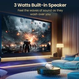 Portronics Beem 520 Smart LED Projector,720p HD Native,2200 Lumens,Ceiling Mountable,Bluetooth & Wi-Fi, Auto Keystone,3W Speaker,Adjustable Telescopic Stand(White) image 5