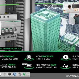 EuroControls EVP71N Volatge and Over Load Protector Switch Adjustable Volt and Amp with Display Single Phase with Passcode Lock On delay and Auto Trip or Recovery din Rail mounting 63A 2pole image 3