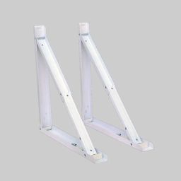 Solid Folding Shelf Table Brackets | Folding Shelf Table Hinge Wall Mounted Powder Coated Finish Steel Collapsible Shelf Bracket (Only Brackets with Screws and Screw Plugs)(White, 18 Inches) image 1
