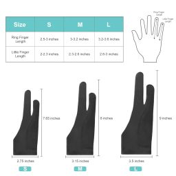Mixoo Artists Gloves 2 Pack - Palm Rejection Gloves with Two Fingers for Paper Sketching, iPad, Graphics Drawing Tablet, Suitable for Left and Right Hand (Small) image 3