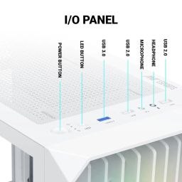 Ant Esports 205 Mini 6F Mini-Tower Computer Case/Gaming Cabinet - White | Support Micro-ATX, Mini-ITX | Pre-Installed 6 ARGB Fans image 5