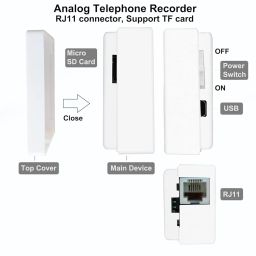 Phone Call Recorder Telephone Line Recording Device Loop Recording RJ11 Interface for Home Office Analogue Phone Lines Support 32GB image 1